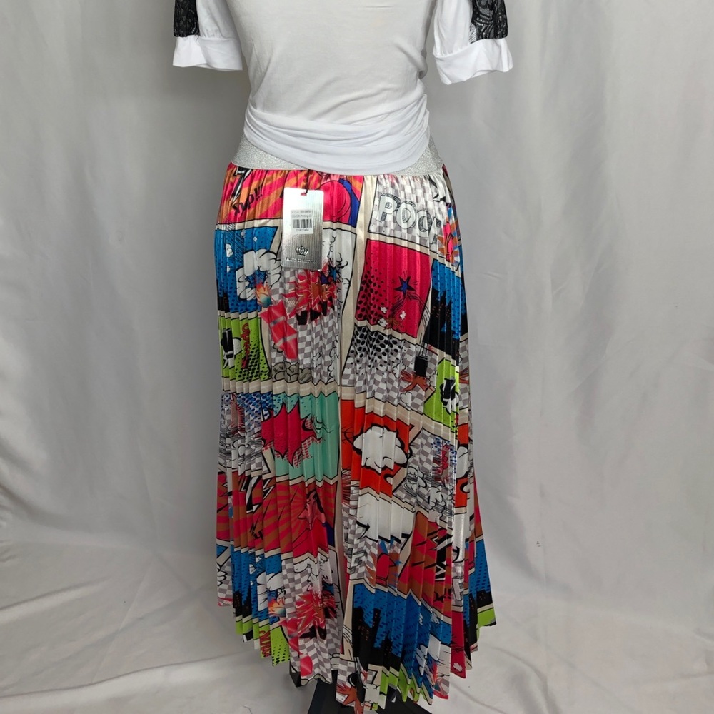 Colorful/Fun Comic A-Line skirt. NWT